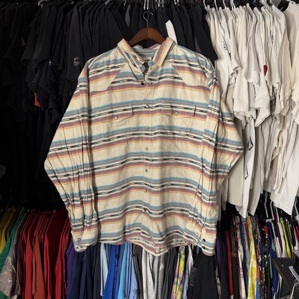 Ariat Pearl Snap Shirt Men's XXL Aztec Retro Fit Western Huxley Long Sleeve
